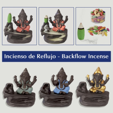 Quemador incienso reflujo Ganesh 10x8x10 surtido