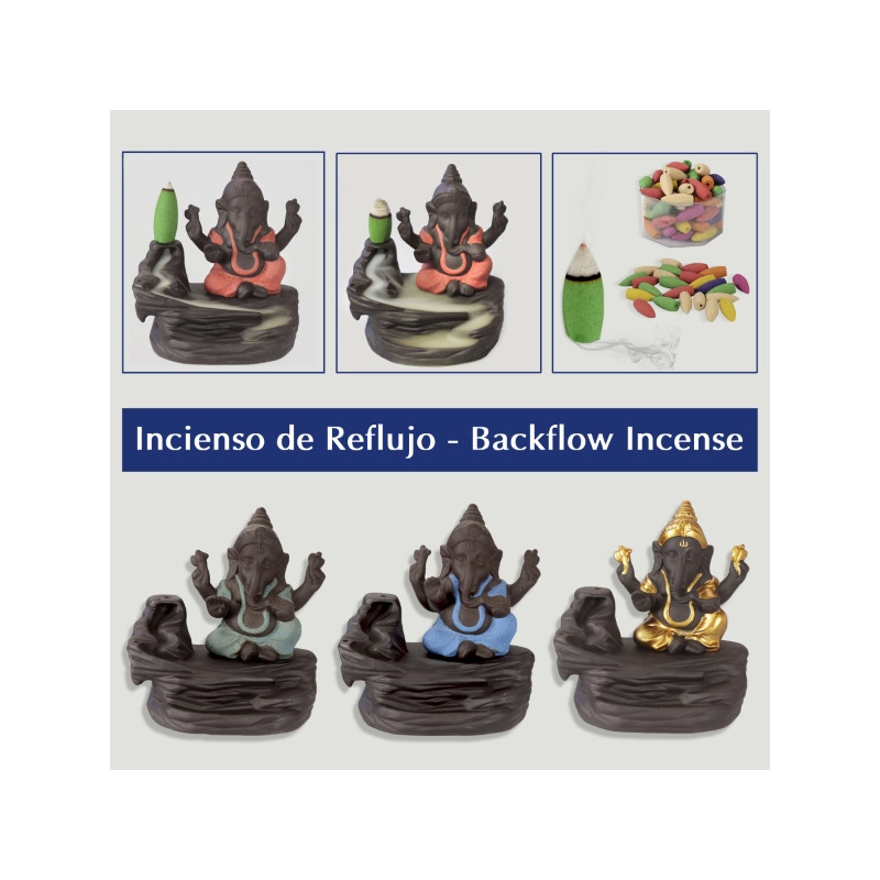 Brûle-encens à refoulement Ganesh 10x8x10 assortis Brûle-encens à refoulement Ganesh 10x8x10 assortis