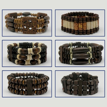 Bracelet bois élastique modèles assortis