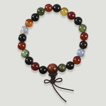 Multicolor Agate Tibet Rosary MALA Bracelet