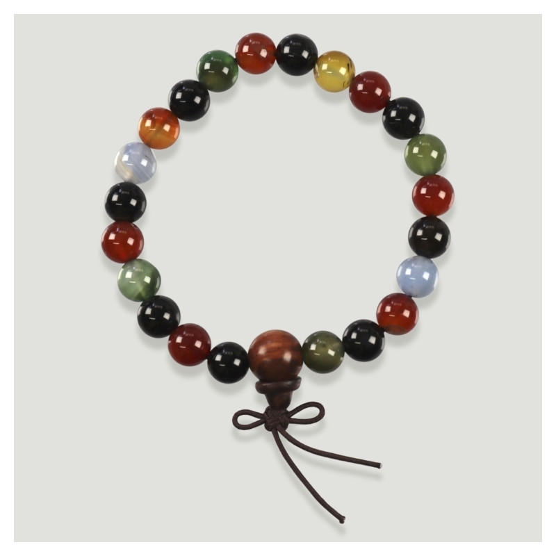 Bracelet MALA Chapelet Tibet Agate Multicolore Bracelet MALA Chapelet Tibet Agate Multicolore