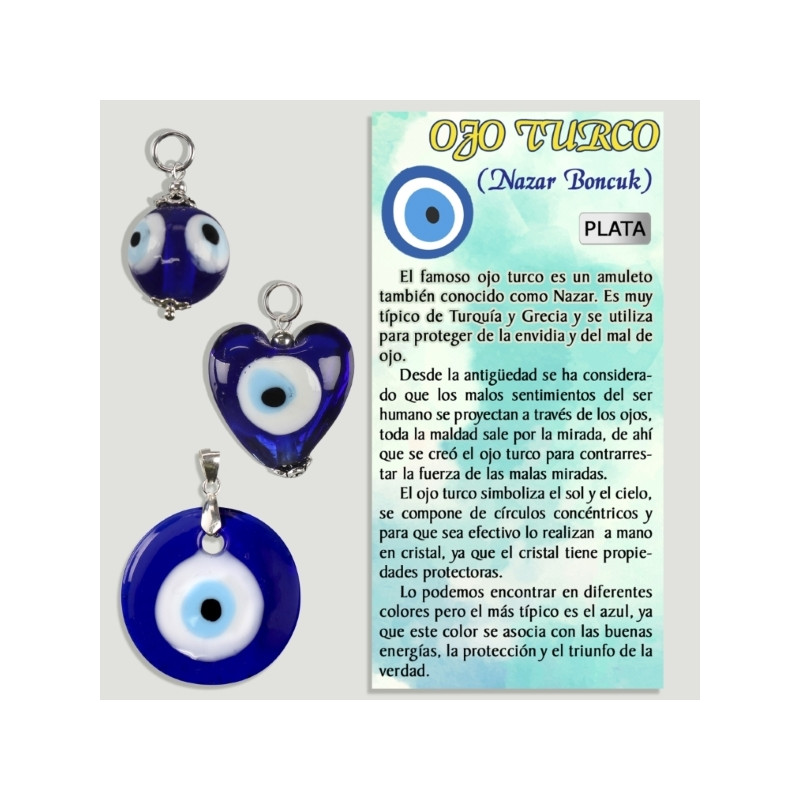 OJO TURCO CRISTAL Colgante plata - Forma surtida OJO TURCO CRISTAL Colgante plata - Forma surtida