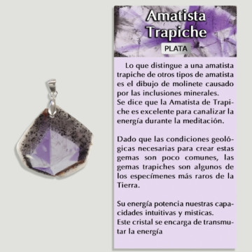 PLAQUE TRAPICHE AMETHYSTE Pendentif argent - Forme assortie