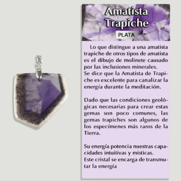 PLAQUE TRAPICHE AMETHYSTE Pendentif argent - Forme assortie