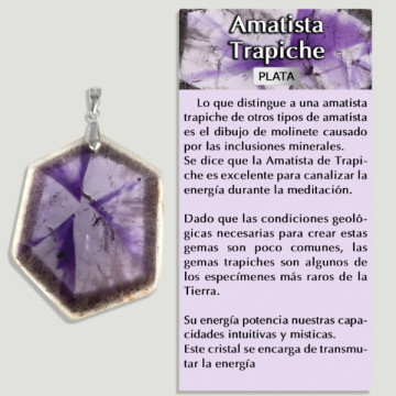 PLAQUE TRAPICHE AMETHYSTE Pendentif argent - Forme assortie