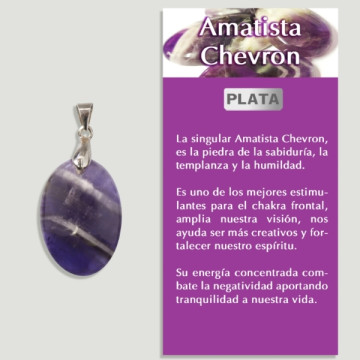 AMETHYSTE CHEVRON Pendentif argent - Forme assortie