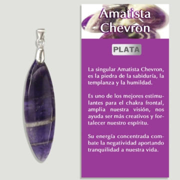 AMETHYSTE CHEVRON Pendentif argent - Forme assortie