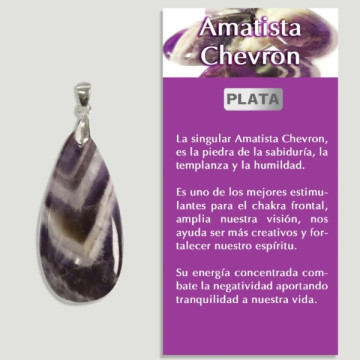 AMETHYST CHEVRON Silver pendant - Assorted shape