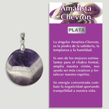 Pingente de prata AMETHYST CHEVRON - Forma variada