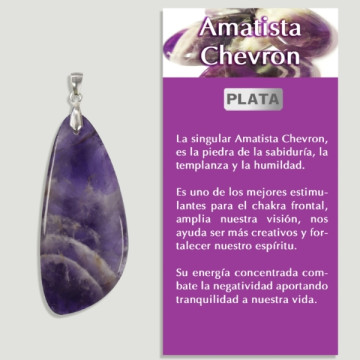 AMETHYSTE CHEVRON Pendentif argent - Forme assortie