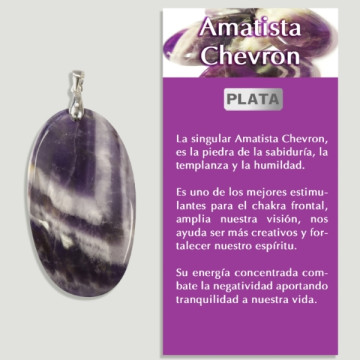 AMETHYSTE CHEVRON Pendentif argent - Forme assortie