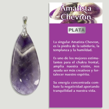 AMETHYSTE CHEVRON Pendentif argent - Forme assortie