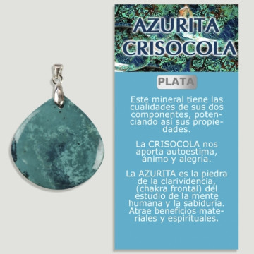 AZURITE CHRYSOCOLA Silver pendant - Assorted shape