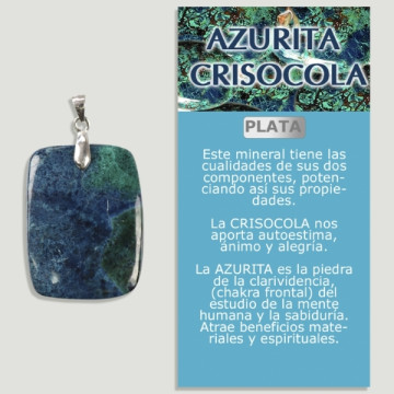 AZURITE CHRYSOCOLA Silver pendant - Assorted shape