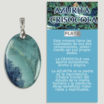 AZURITE CHRYSOCOLA Silver pendant - Assorted shape