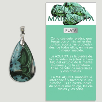 AZURITE MALACHITE Pendentif Argent - Forme assortie