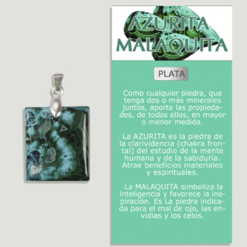 AZURITE MALACHITE Pendentif Argent - Forme assortie