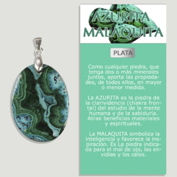 AZURITE MALACHITE Pendentif Argent - Forme assortie