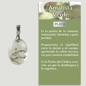 AMATISTA VERDE PRASIOLITA Colgante plata - Forma surtida