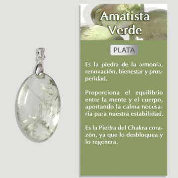 PRASIOLITE GREEN AMETHYST Pingente de prata - Forma variada