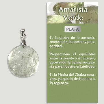 PRASIOLITE GREEN AMETHYST Pingente de prata - Forma variada