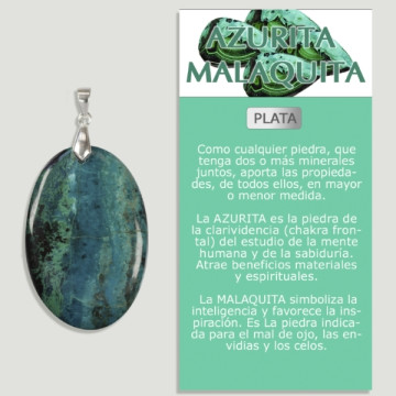 AZURITE MALAQUITA Pingente de prata - Forma variada