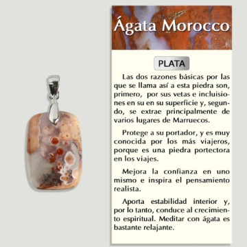 AGATE MAROCAINE Pendentif Argent - Forme assortie