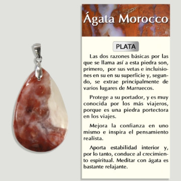 AGATE MAROCAINE Pendentif Argent - Forme assortie