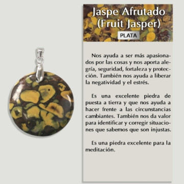 FRUIT JASPER Silver pendant - Assorted shape