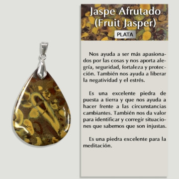 FRUIT JASPER Pendentif Argent - Forme assortie