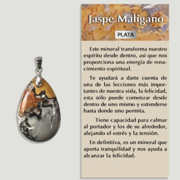 Pendentif en JASPE MALIGANO Argent - Forme assortie