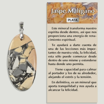 Pendentif en JASPE MALIGANO Argent - Forme assortie