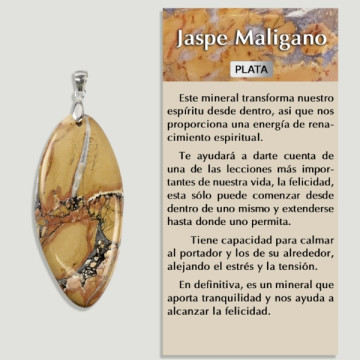 Pendentif en JASPE MALIGANO Argent - Forme assortie