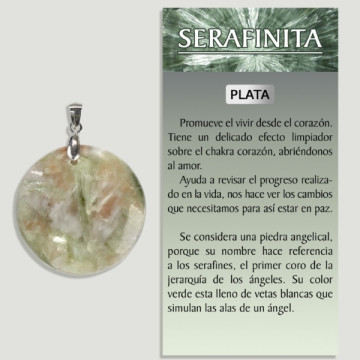 SERAFINITA VERT-ORANGE Pendentif argent - Forme assortie