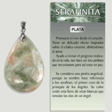 SERAFINITA VERT-ORANGE Pendentif argent - Forme assortie