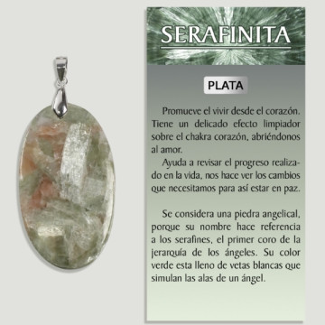 SERAFINITA GREEN-ORANGE Silver pendant - Assorted shape