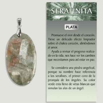 SERAFINITA VERT-ORANGE Pendentif argent - Forme assortie