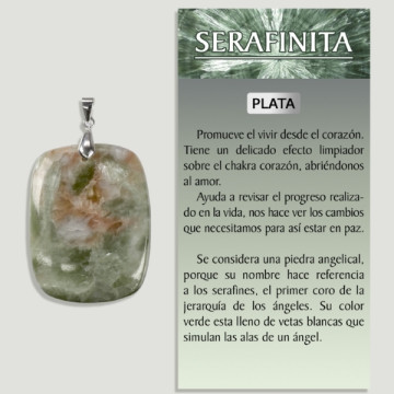 SERAFINITA VERT-ORANGE Pendentif argent - Forme assortie