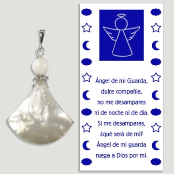 NACRE DE PERLE ANGE Pendentif en argent