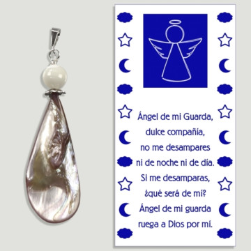 ANGE DE NACRE ROSE Pendentif argent