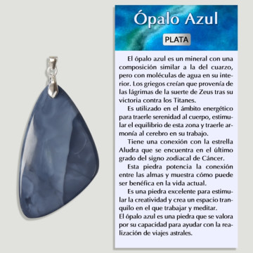 Pendentif argent OPALE BLEUE – Forme assortie