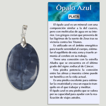 Pendentif argent OPALE BLEUE – Forme assortie