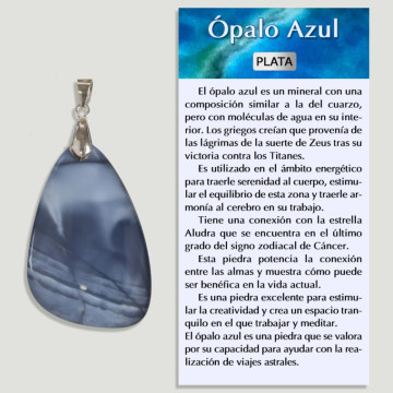 Pendentif argent OPALE BLEUE – Forme assortie