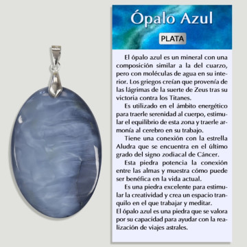 Pendentif argent OPALE BLEUE – Forme assortie