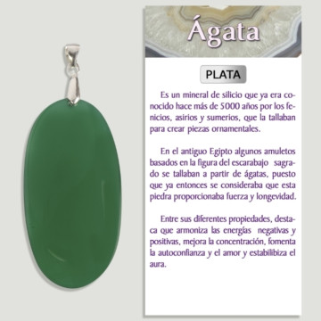 AGATE VERTE Pendentif Argent – ​​Forme assortie