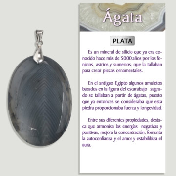 AGATE NATURELLE Pendentif en argent – ​​Forme assortie