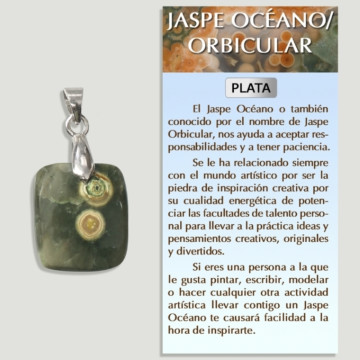 JASPE OCEANO Colgante plata – Forma surtida 