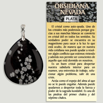 Pendentif Argent OBSIDIENNE DU NEVADA – Forme assortie