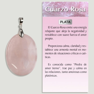 QUARTZ ROSE Pendentif Argent – ​​Forme assortie