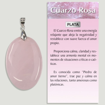 QUARTZ ROSE Pendentif Argent – ​​Forme assortie